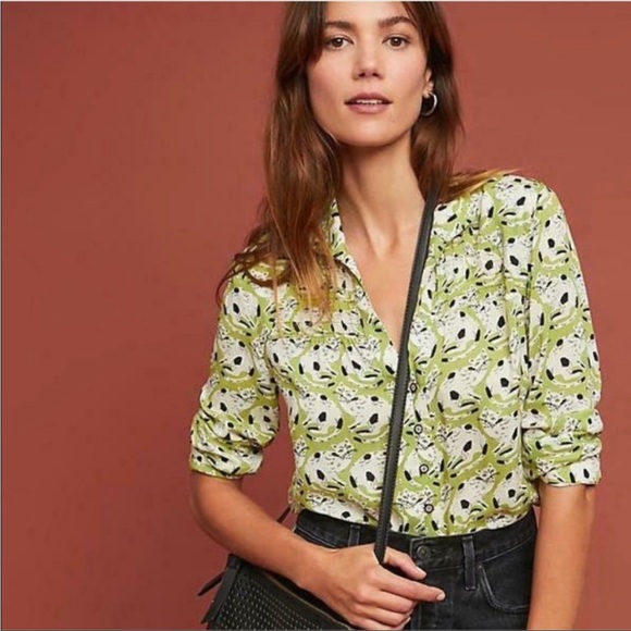 📌 ( Sold ) Anthropologie 16 of 52 conversations Cat Print Top - Picture 6 of 6
